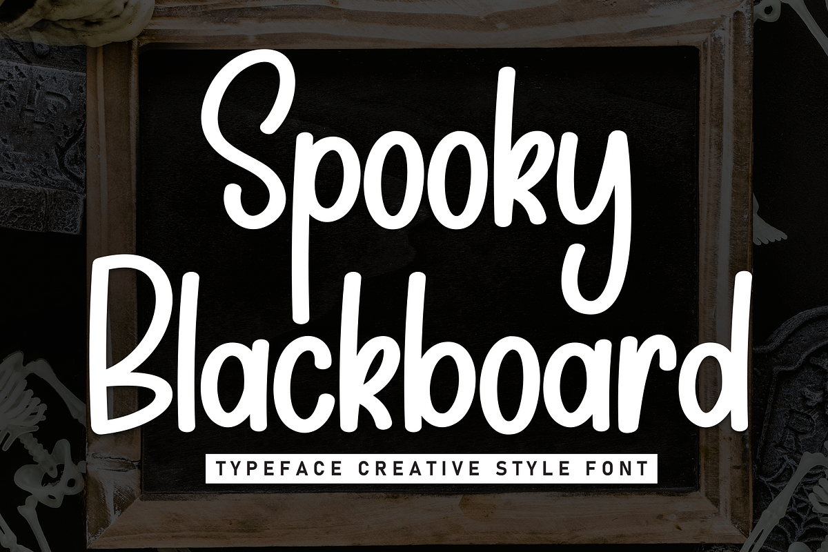 Spooky Blackboard | Script Font, a Script Font by Scratchones (Photo 1 of 8)