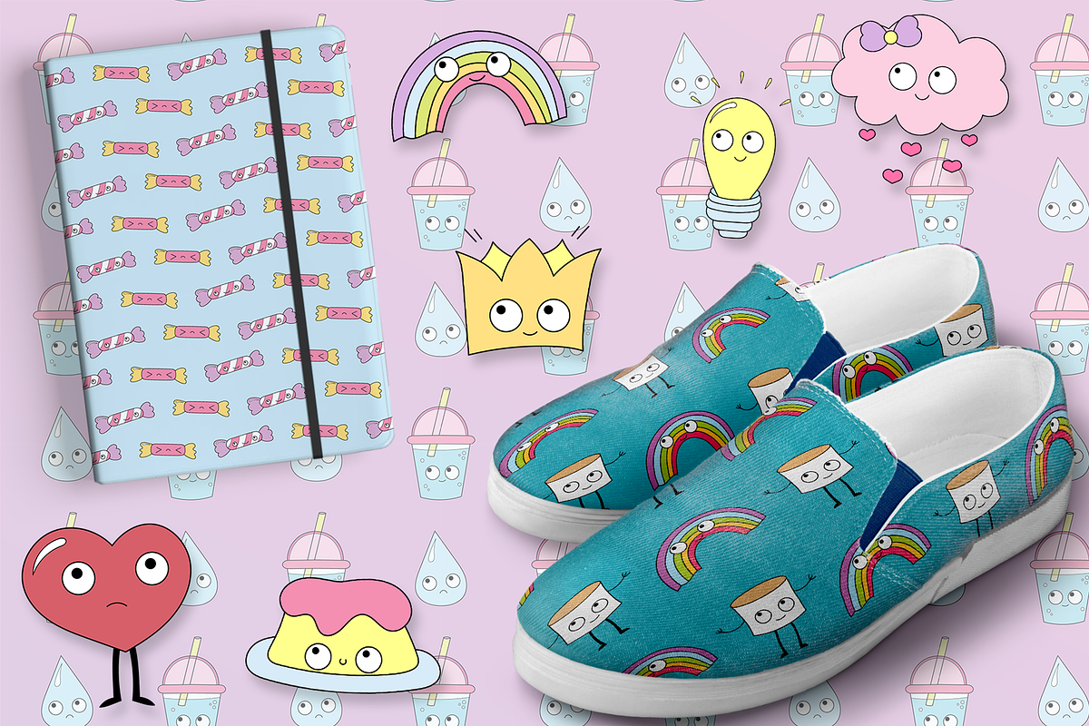 Kawaii (patterns, elements), a Decorative Illustration by My Sweet Dreams (Photo 4 of 4)