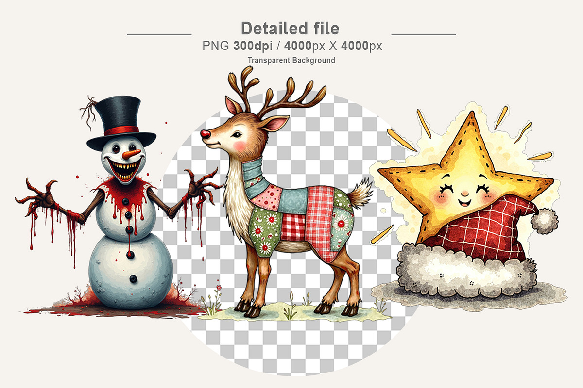 Whimsical Holiday Watercolor Clipart, an Illustration by Artnoy (Photo 3 of 8)