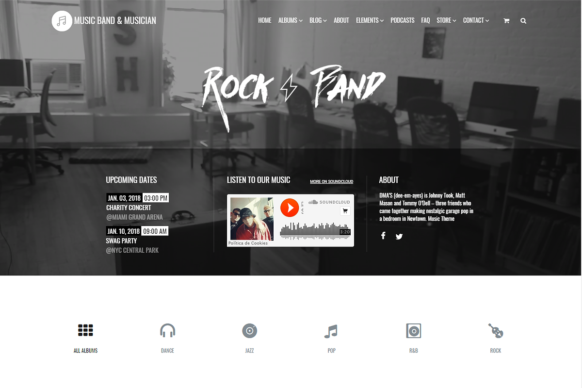 Music Band Musician WordPress Theme, a WordPress Template by Visualmodo (Photo 8 of 18)