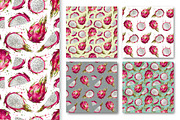 Dragon Fruit Watercolor. Pitahaya., a Decorative Illustration by VetaDesign (Thumbnail 6 of 8)