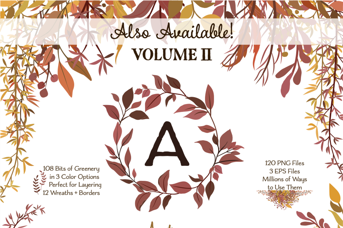 Fall Leaves - Autumn Greenery Vol 1, an Illustration by Kelly Jane Creative (Photo 5 of 5)
