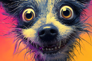 Close-up of a scruffy, wide-eyed dog with expressive features on, an Animal Photo by Ales Munt