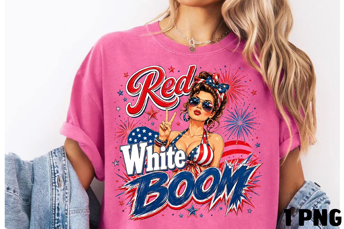 Red White and Boom 4th July PNG, a Seasonal Illustration by DreamCafeArt (Photo 2 of 6)