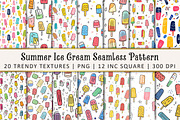 Summer Ice Cream Seamless Pattern, a Pattern Graphic by OK Design (Thumbnail 1 of 5)