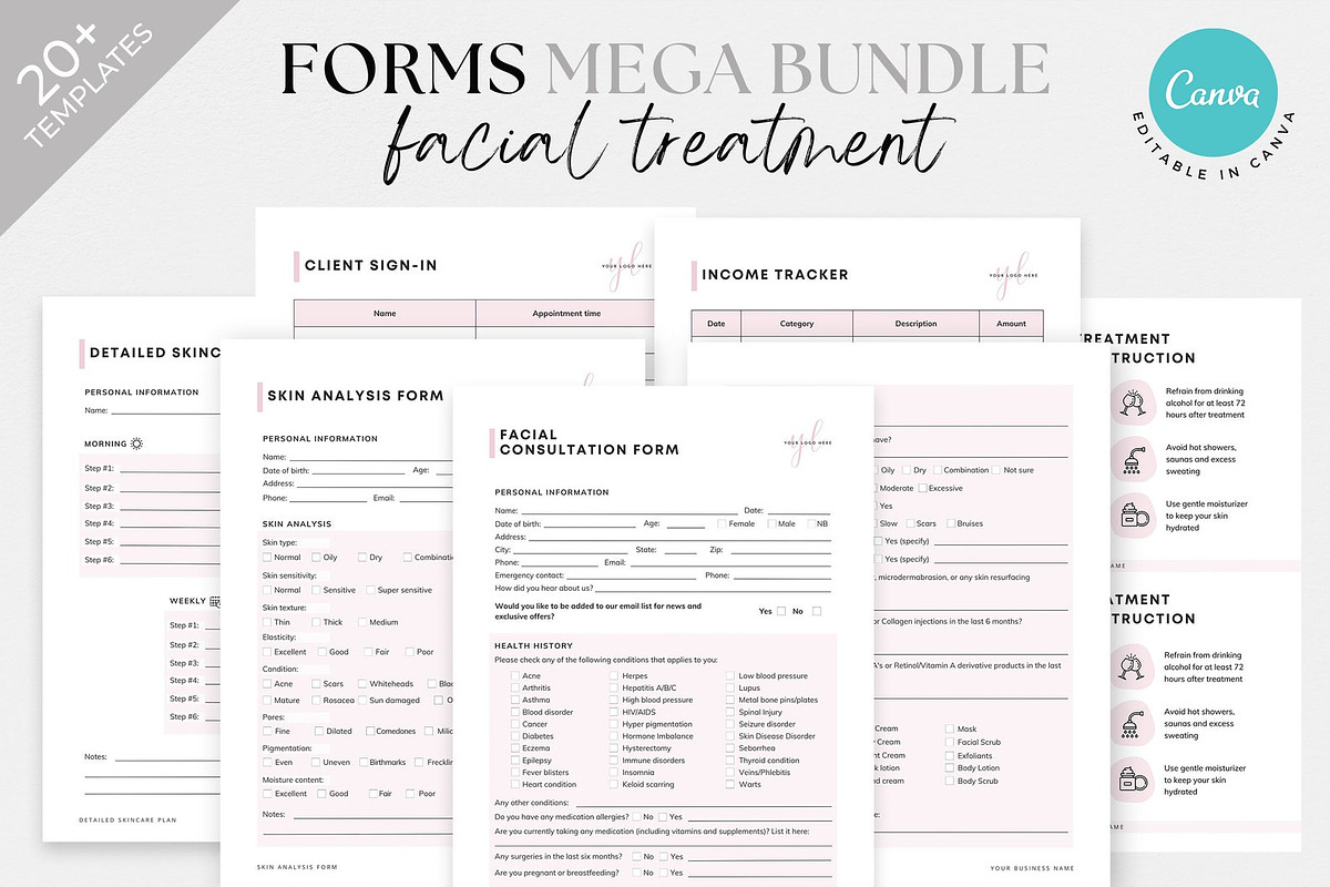 Facial Consultation Form, a Websites & App Template by SwitzerShop (Photo 1 of 9)