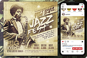Jazz Festival Event Vintage Flyer, a Flyer Template by regalDRAW (Thumbnail 1 of 2)