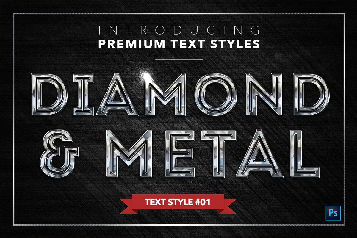 Diamond & Metal #2 - 16 Text Styles, a Layer Style Add-On by Jonas Stensgaard (Photo 2 of 19)