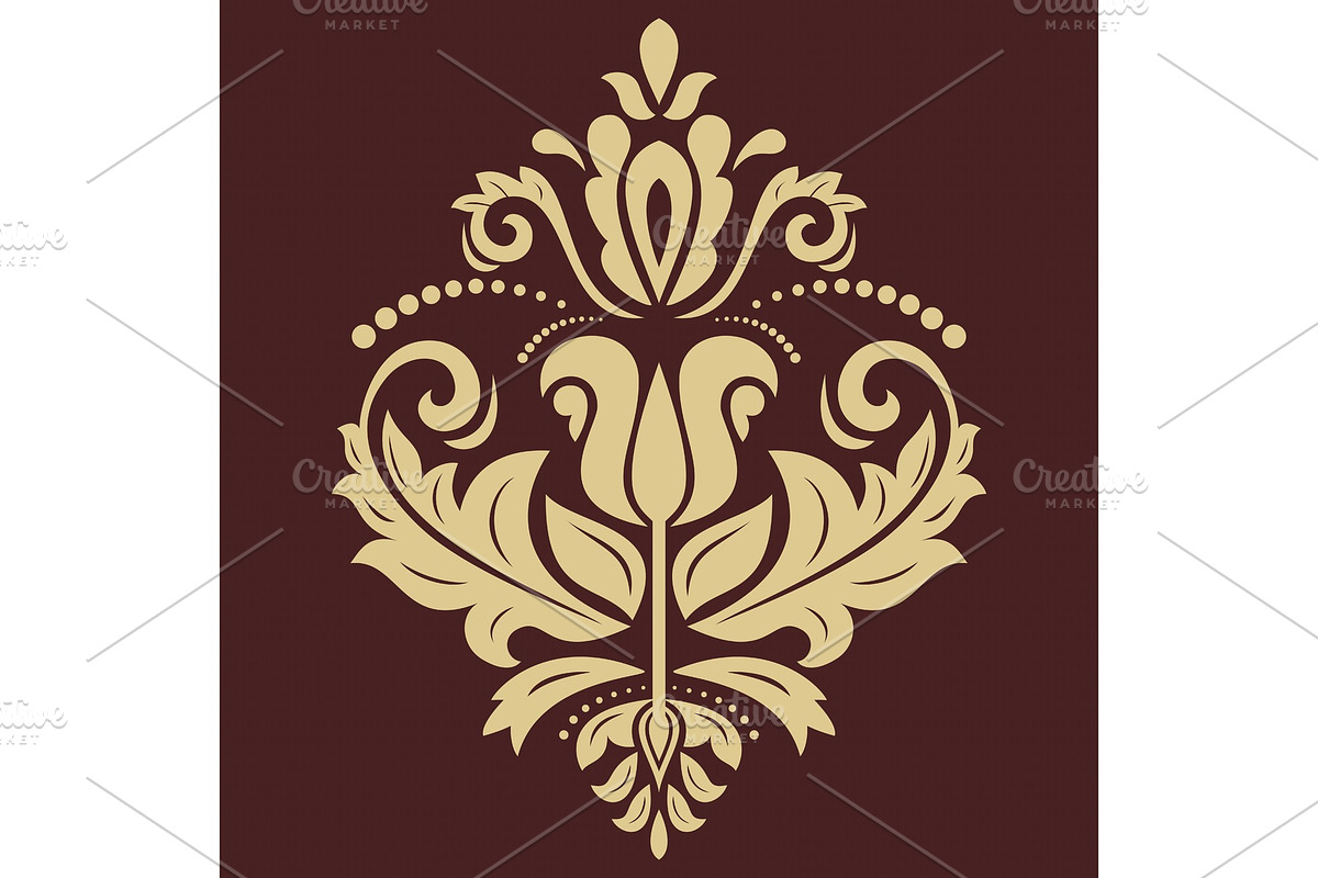 Damask Golden Vector Pattern. Orient, a Decorative Illustration by FineArtStudio (Photo 1 of 3)
