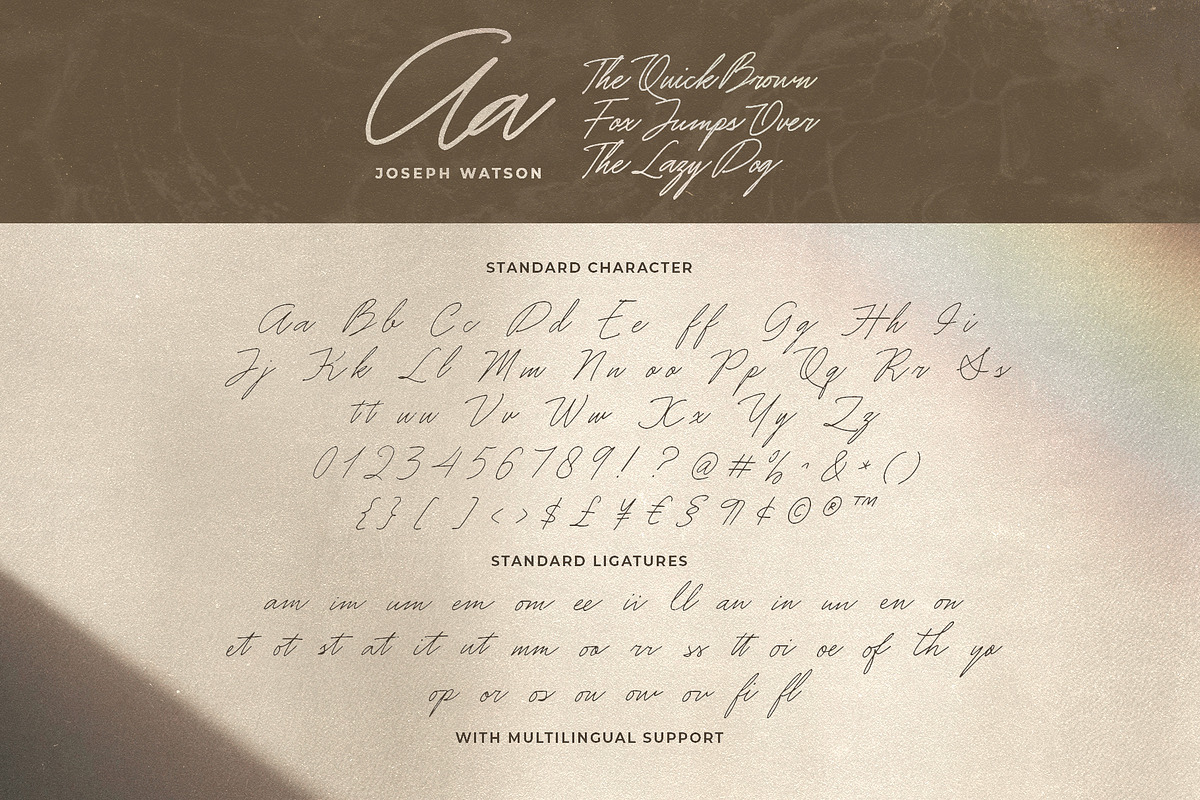Joseph Watson - Signature Script, a Script Font by Bale Type (Photo 9 of 9)