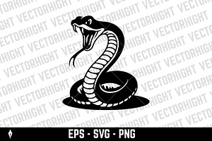 Illustration of snake in monochrome, an Animal Illustration by Vectorhight