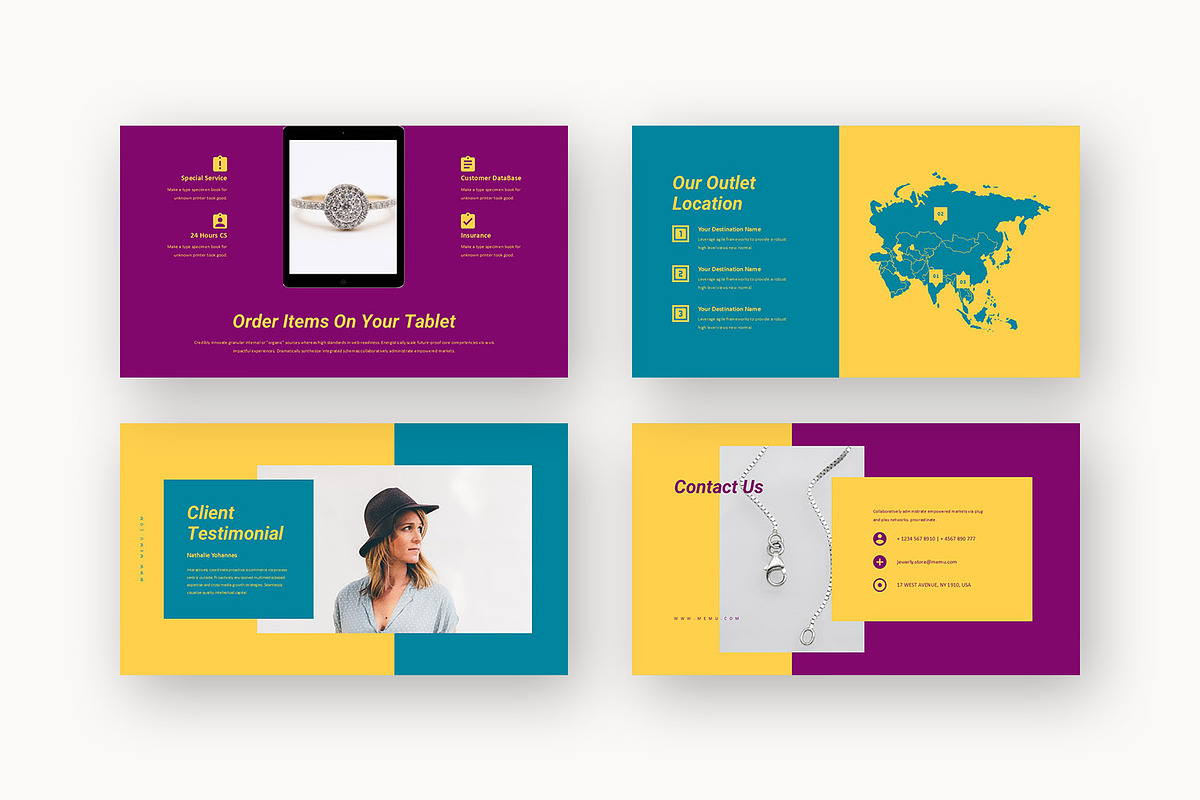 Memu : Jewelry Catalog Google Slides, a Presentation Template by Punkl Camp (Photo 5 of 17)
