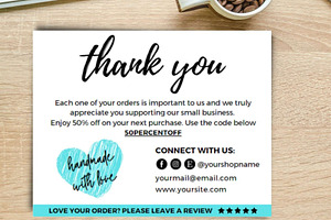 Thank you order card blue Canva 10