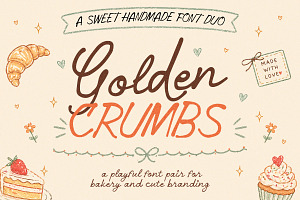 Golden Crumbs Handwriting Font Duo