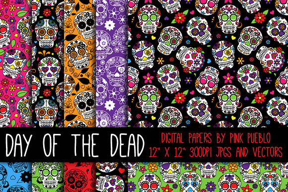 Day Of The Dead Skulls Patterns