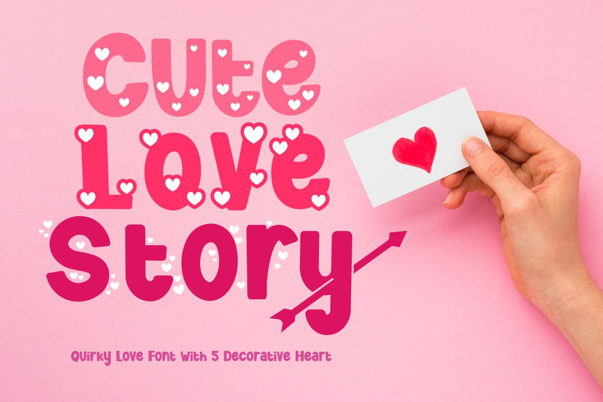 Cute Love Story - Quirky Love Font, a Font by PutraCetol Studio (Photo 1 of 13)