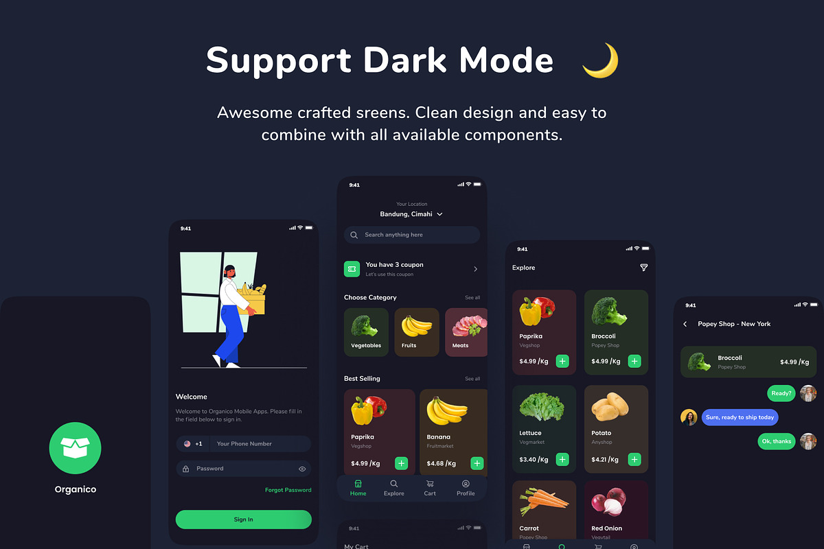 Organico Grocery App UI KIT, an UI Kit Template by Product Experience (Photo 5 of 6)