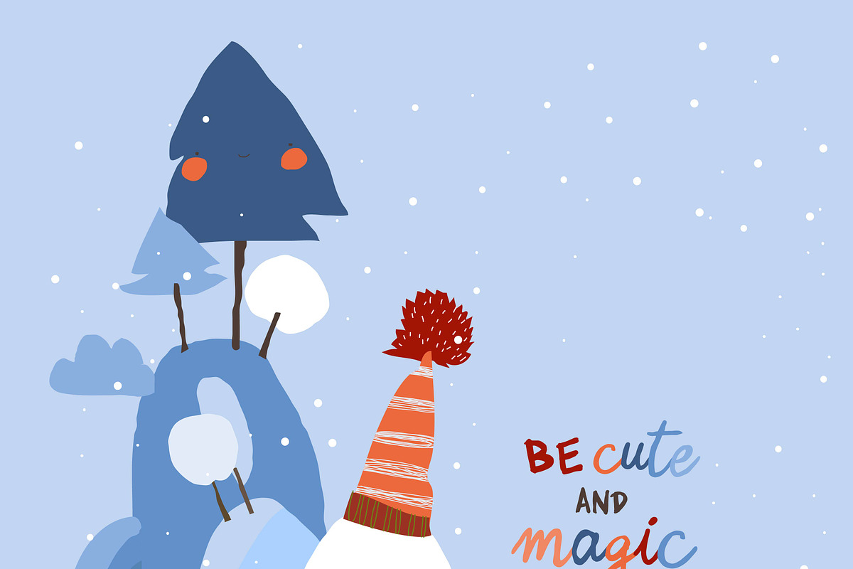 Little Village and Christmas Tree, a Seasonal Illustration by Maria Starus (Photo 1 of 3)