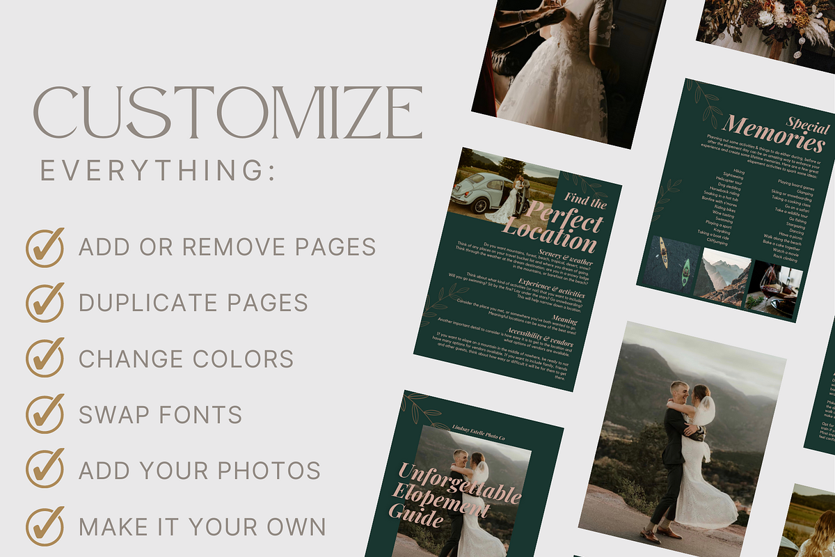 TEAL Elopement Photography Guide, a Magazine Template by Signature Edits (Photo 3 of 11)