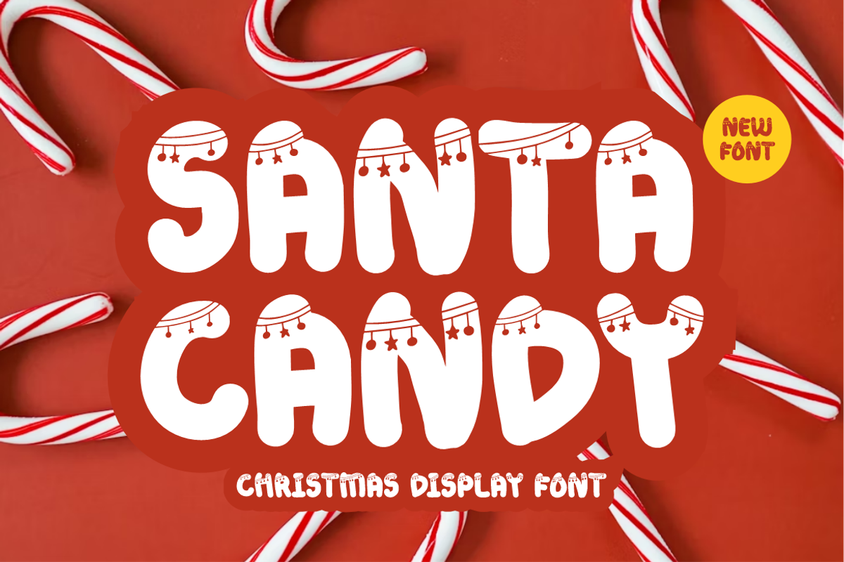 Santa Candy - Christmas Font, a Sans Serif Font by Iqsiart Studio (Photo 1 of 7)