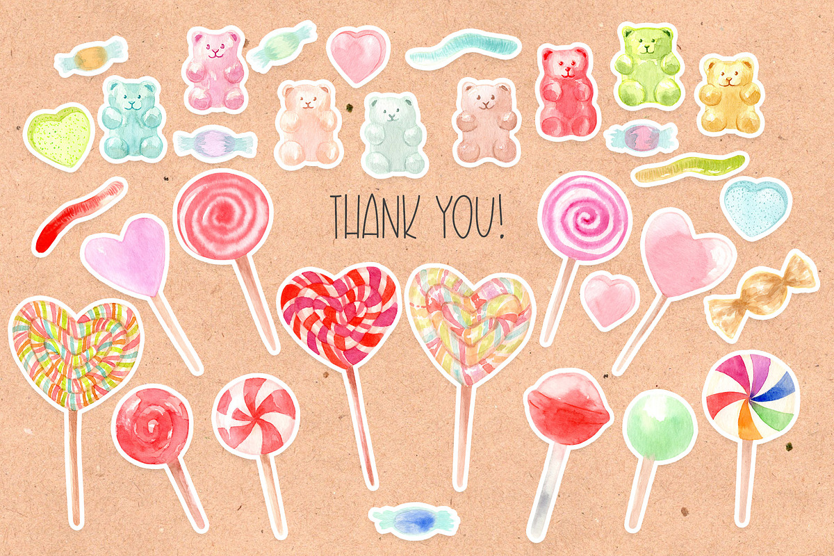 Watercolor candy. Valentine's Day, an Animal Illustration by Slastick (Photo 7 of 7)