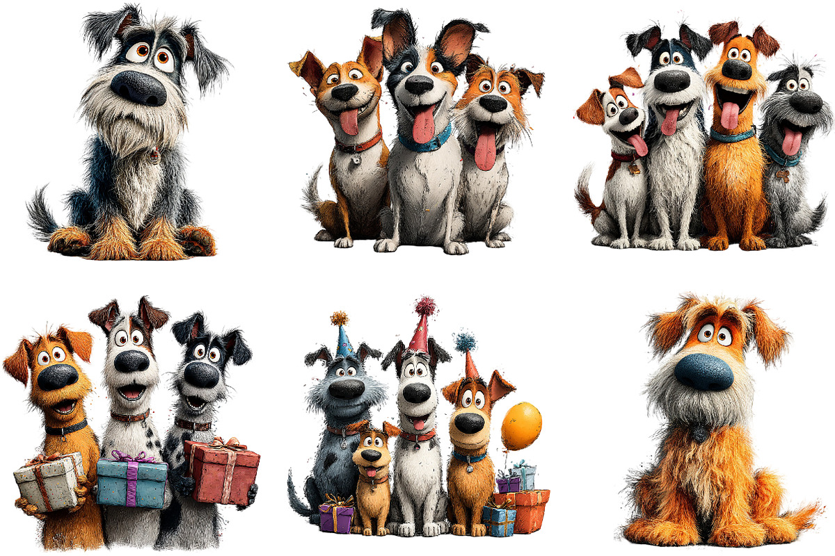 Whimsical Quirky Dogs Clipart, an Illustration by Sublimation Artist (Photo 7 of 7)