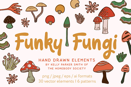 Funky Fungi Illustrations + Patterns