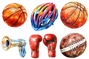 Watercolor Sport Clipart, an Illustration by Designworld (Thumbnail 5 of 6)