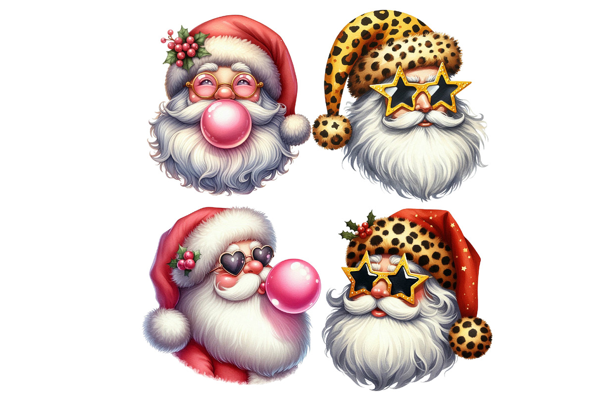 Funny Retro Santa Clipart, an Illustration by Designworld (Photo 3 of 4)