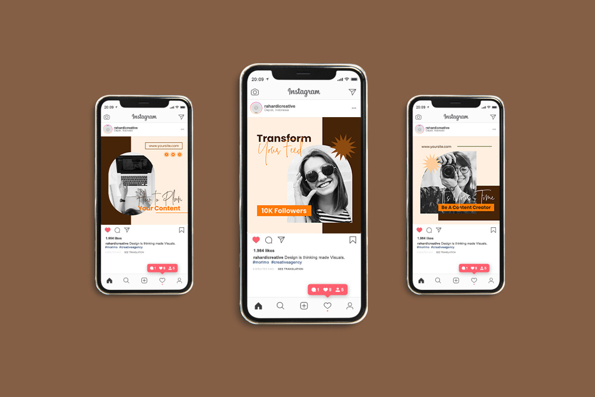 Content Creator Instagram Post, a Social Media Template by Rahardi Creative (Photo 2 of 4)