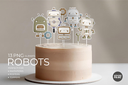 Robots cliparts, an Object Graphic by vatrushkaprint_store (Thumbnail 1 of 4)
