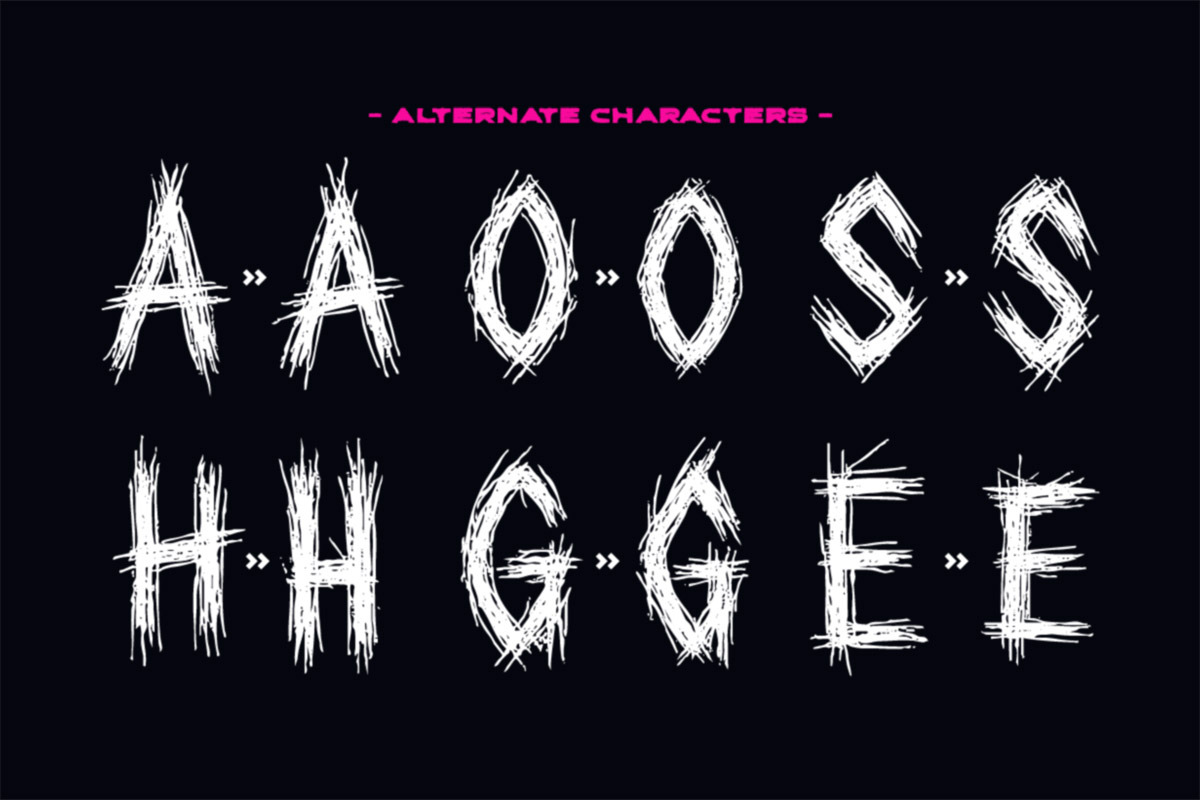 Fang - Scratch Font, a Font by Tugcu Design Co. (Photo 4 of 4)