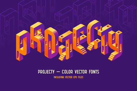 Projecty - Color Vector Font, a Symbol Font by Gleb Guralnyk