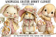Whimsical Easter Bunny Clipart, an Illustration by OK Design (Thumbnail 1 of 6)