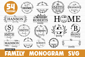 Family Name Monogram SVG Bundle