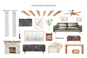 Watercolor Interior Creator, a Decorative Illustration by Kotulska (Thumbnail 7 of 18)