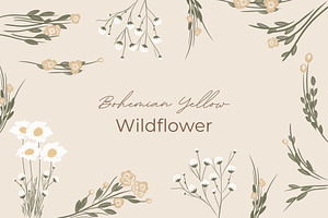 Yellow Bohemian Wildflower, an Illustration by ryelart.design