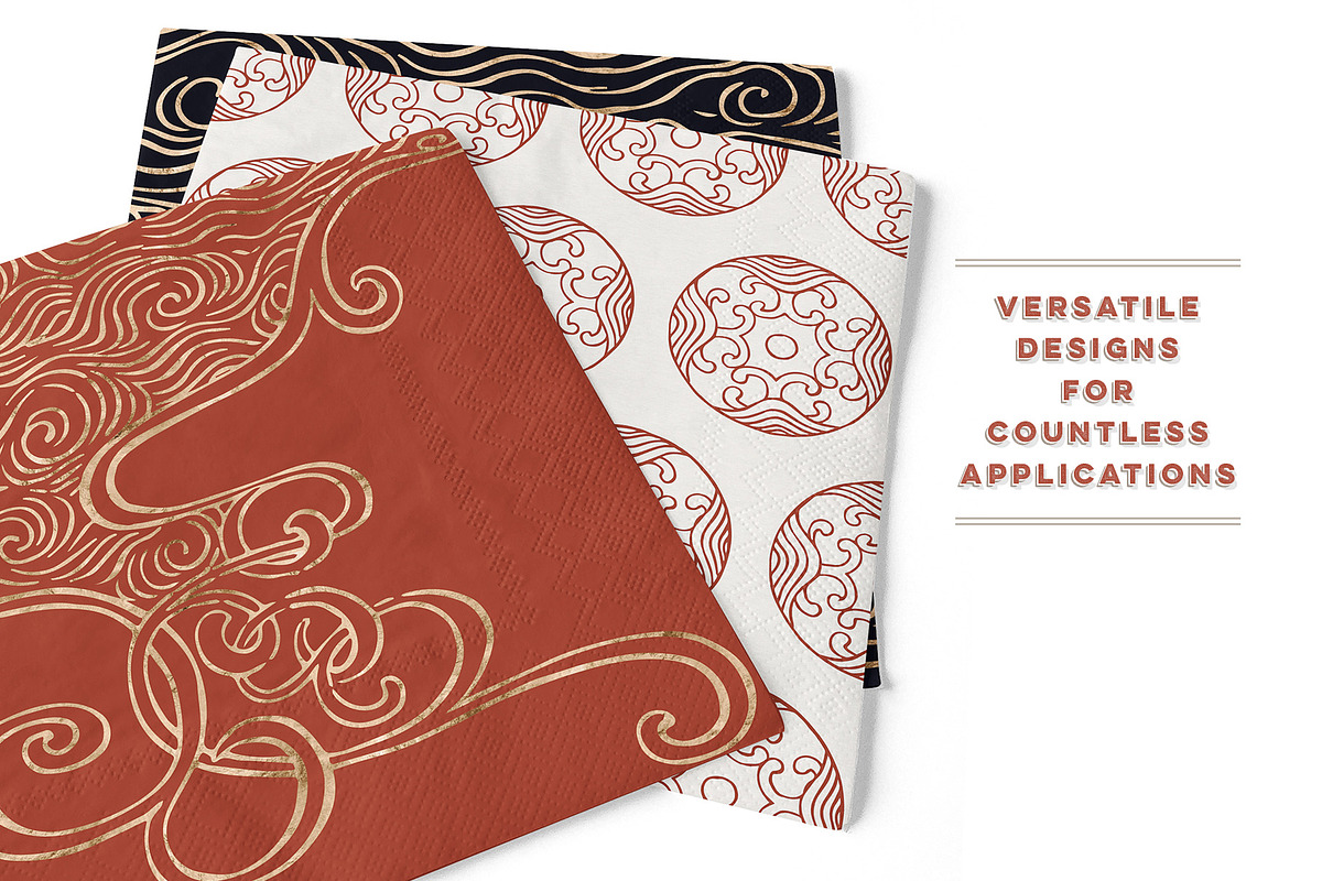 36 Japanese Wave & Gold Icons, a Pattern Graphic by Blixa 6 Studios (Photo 10 of 10)