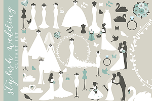 Wedding clipart bride clip art groom