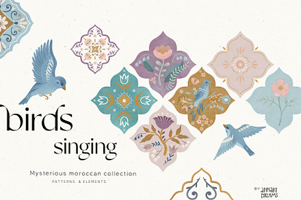 Birds singing. Moroccan collection