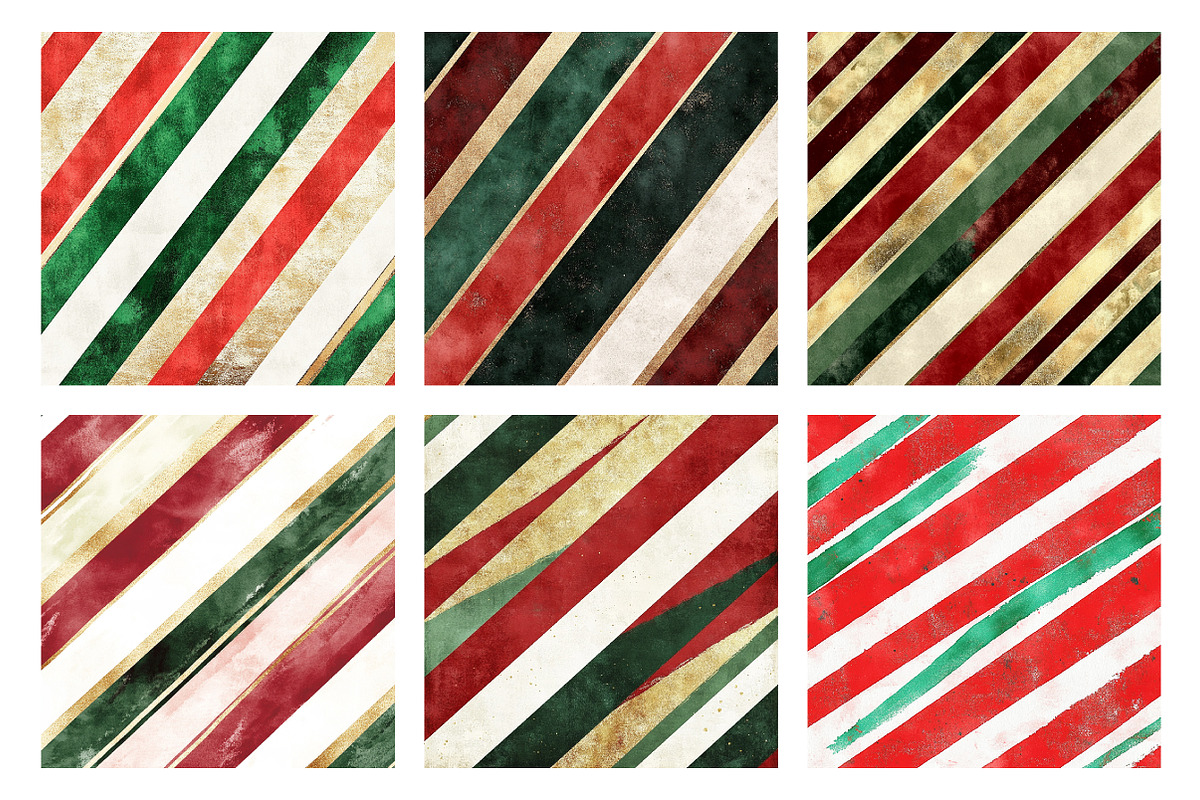 Christmas Stripes Digital Paper, a Pattern Graphic by SinaCreation (Photo 3 of 5)