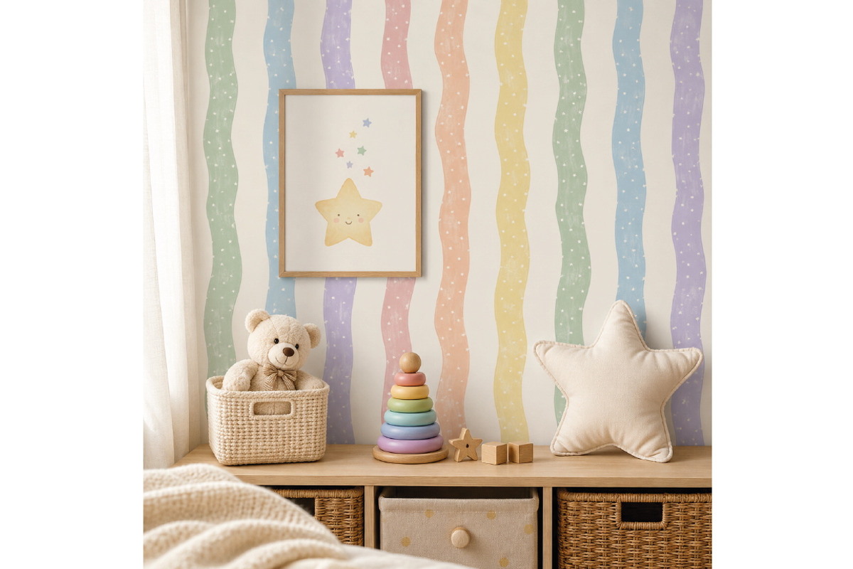 Pastel Rainbow Stripes Pattern, a Pattern Graphic by Villa 11 Estudio (Photo 2 of 4)