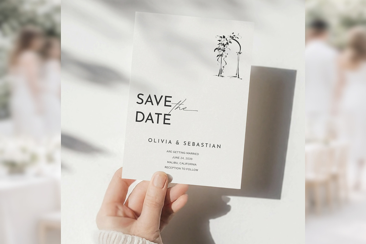 Botanical Save the Date Canva bd011, an Invitation Template by TyphoonStudio (Photo 3 of 10)