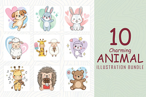Cute charming animal illustrations, an Animal Illustration by Sofia's Fashion