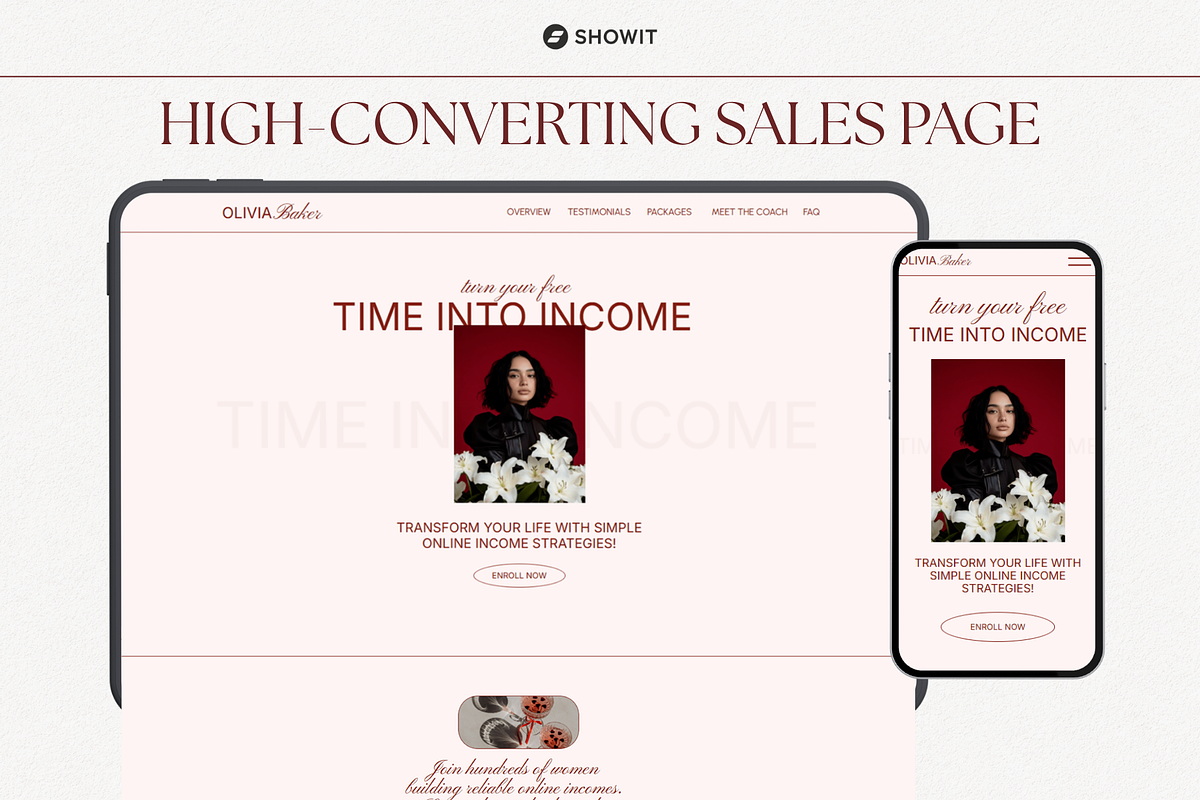 Course Sales Page Showit Template, a Websites & App Template by OliaMuseDesign (Photo 1 of 7)