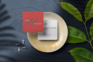 Square Shape Visiting Card Mockups