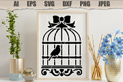 Stencil Vintage Birdcage, a Decorative Illustration by MARYCRAFTIRIA (Thumbnail 3 of 3)