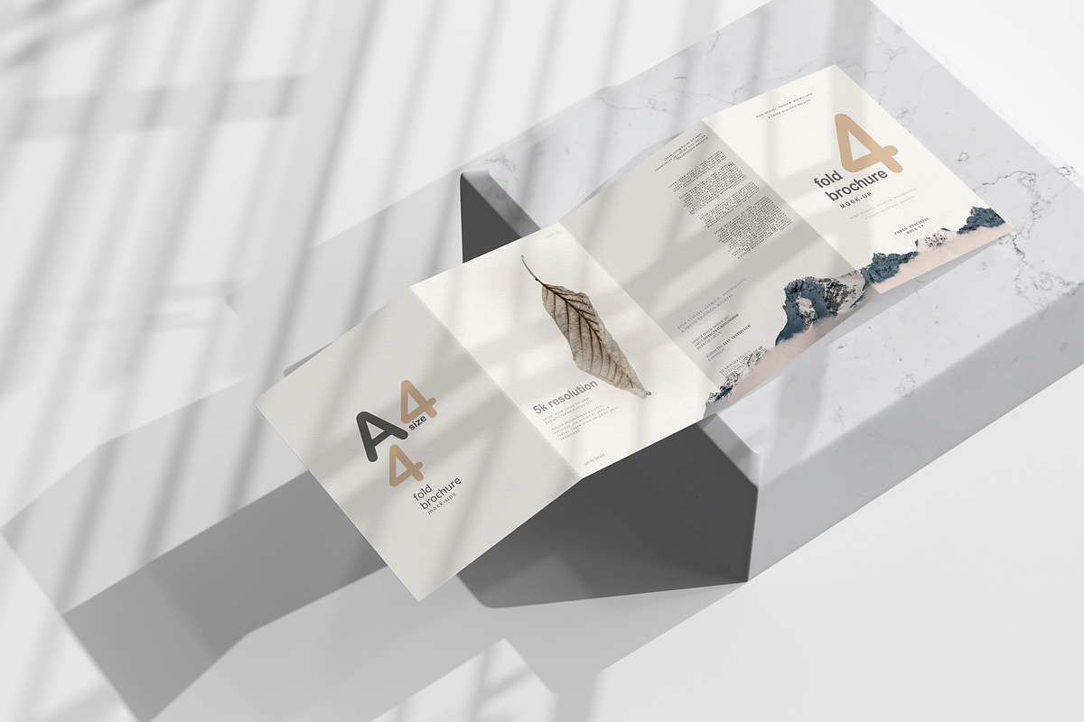 A4 Size Four Fold Brochure Mockup, a Print Template by pmvch (Photo 9 of 20)
