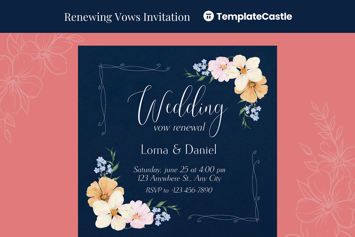 Vow Renewal Wedding Invitation, a Design Template by TemplateCastleStore (Photo 1 of 2)