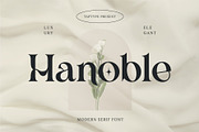 Hanoble - Modern Ligature Serif, a Serif Font by Vesvocrea (Thumbnail 1 of 13)